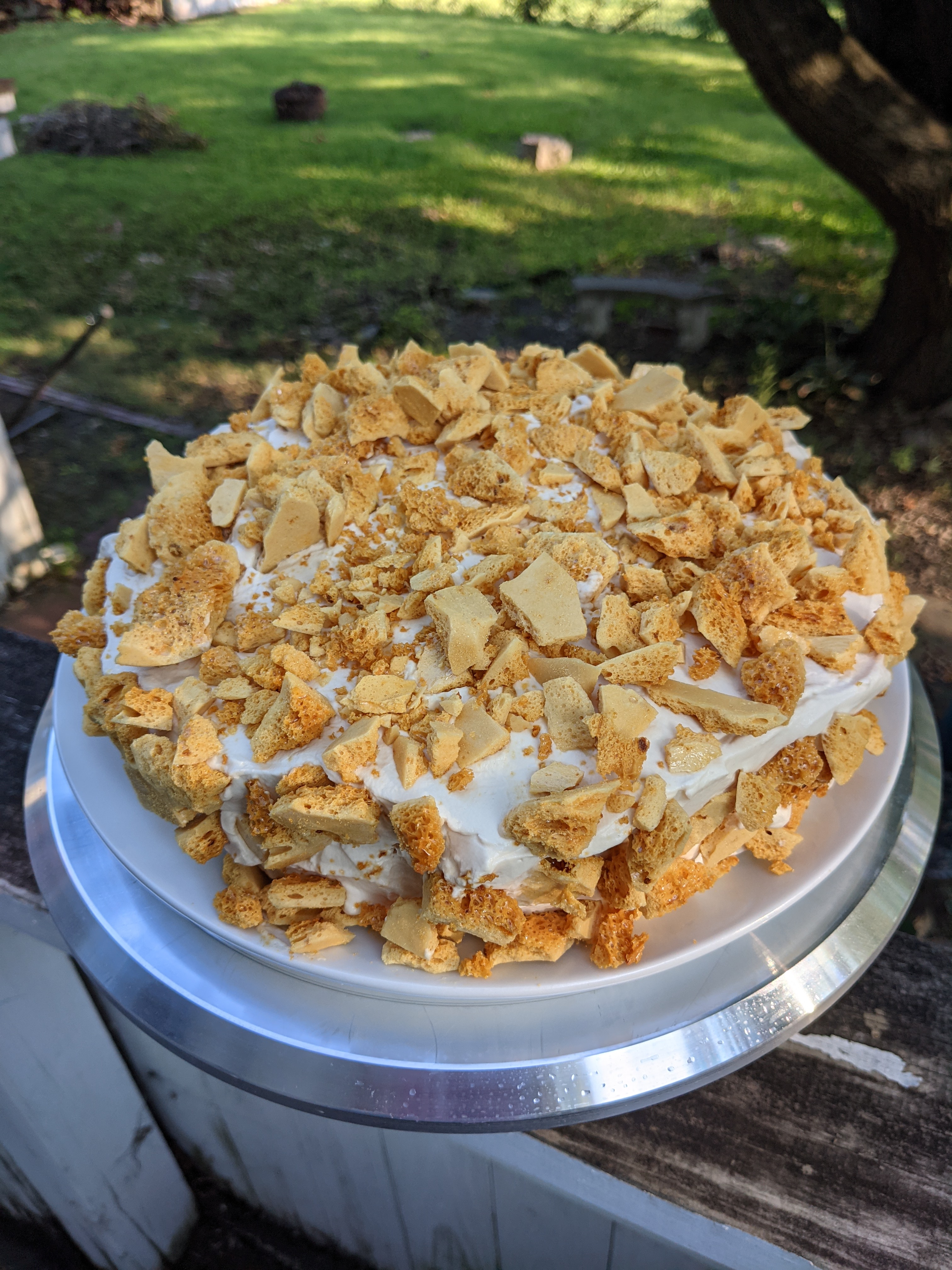 A coffee crunch cake