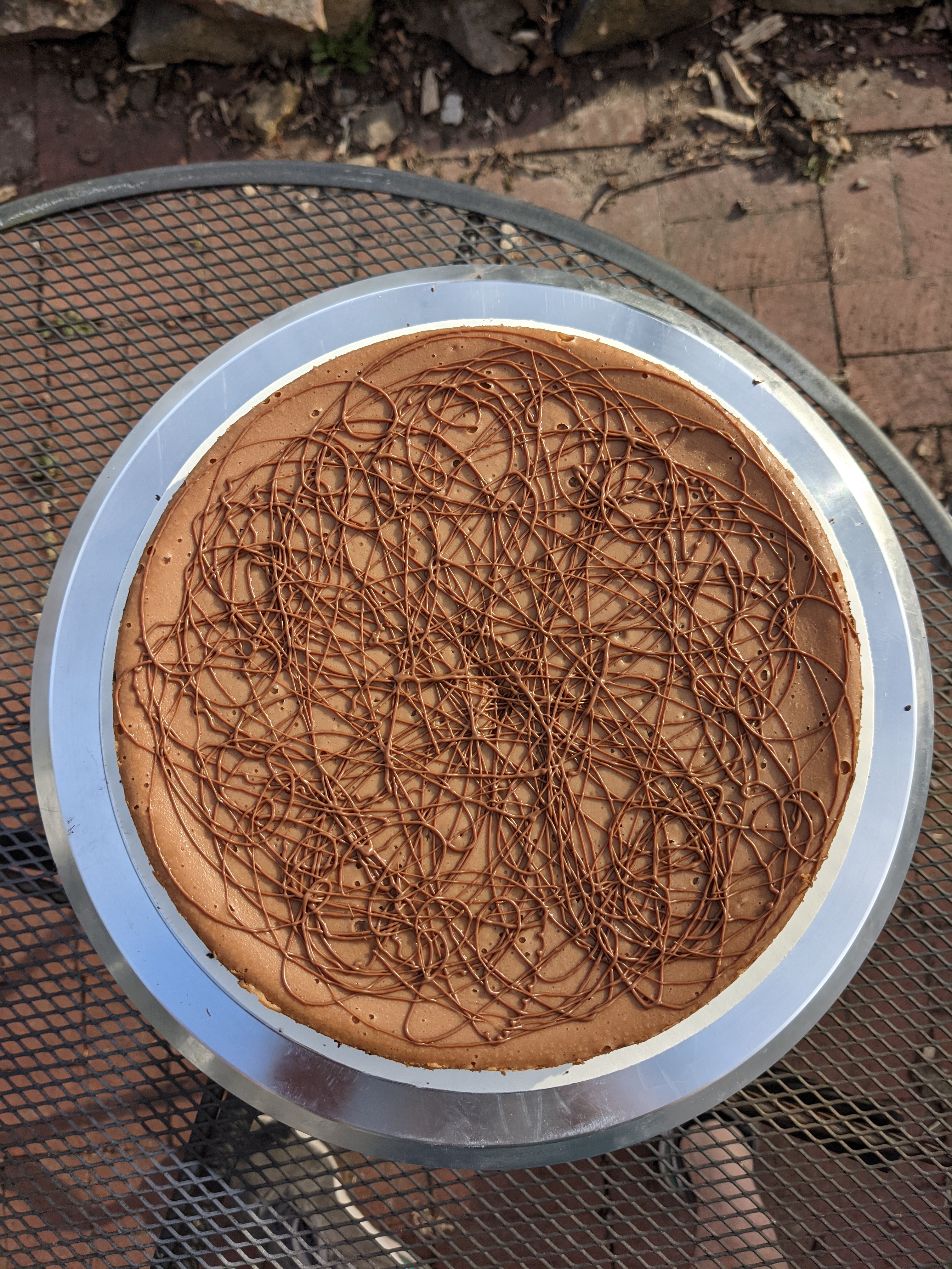 A milk chocolate cheesecake