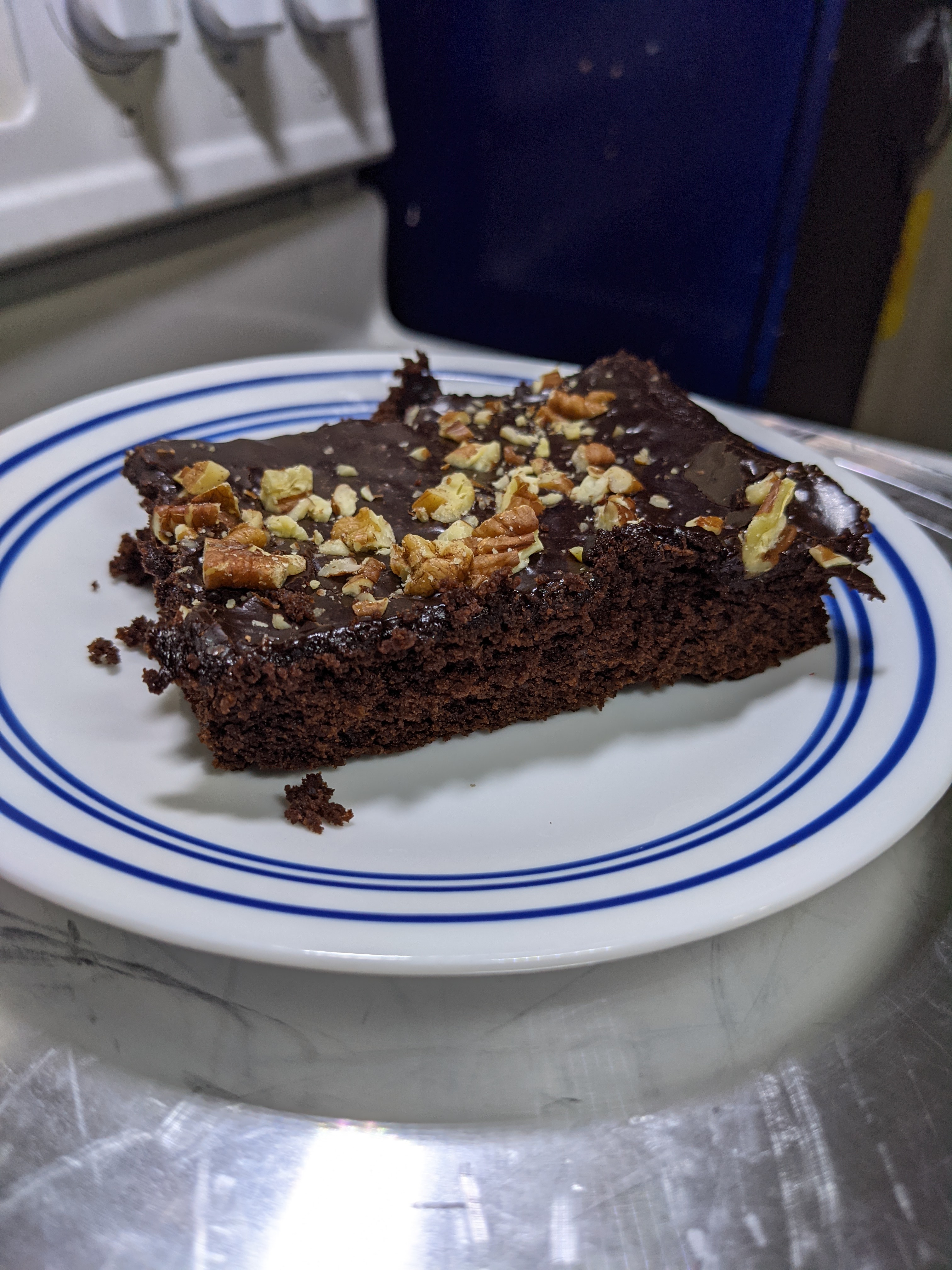 A slice of Texas sheet cake