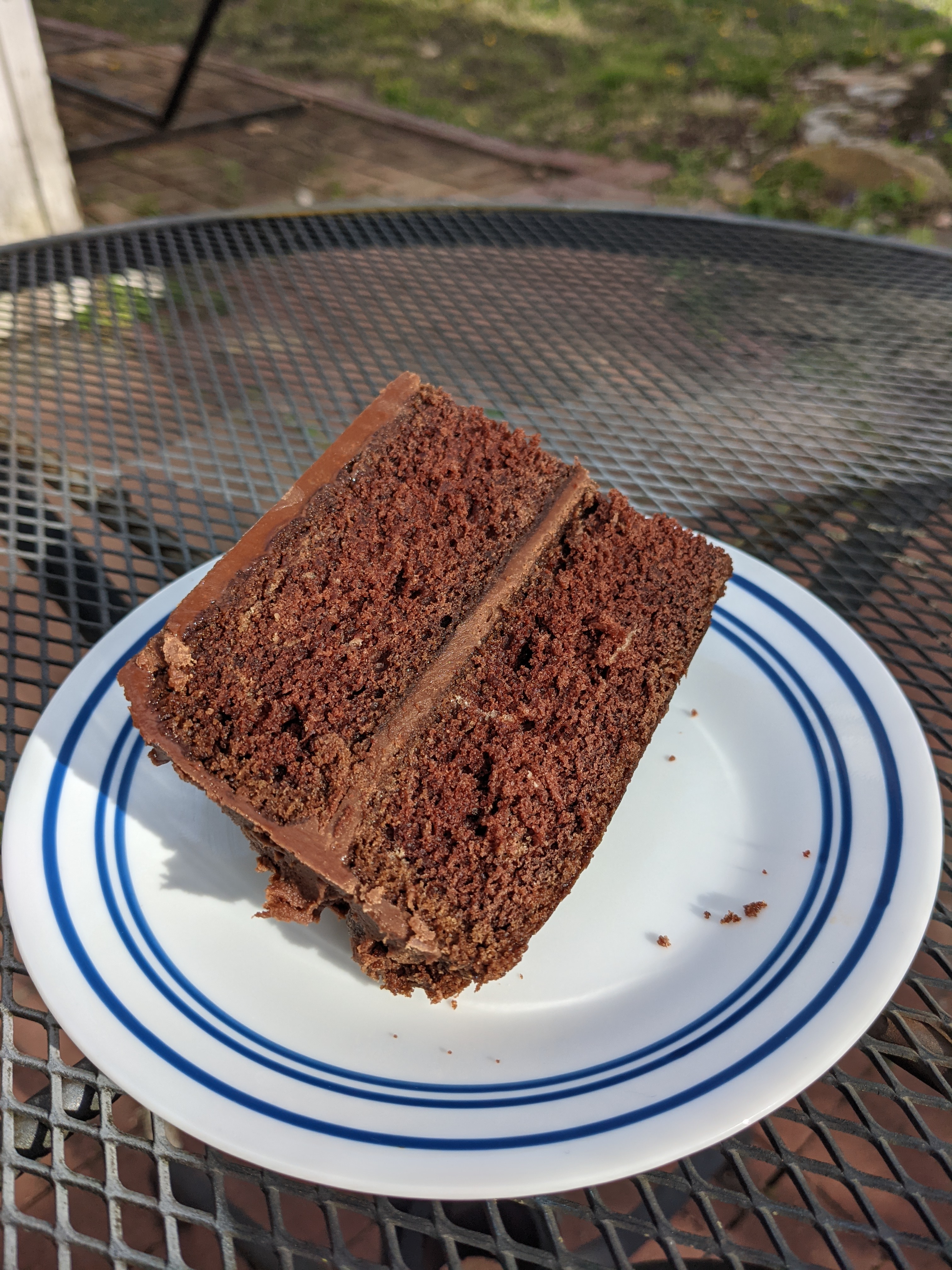 A slice of Wellesley Fudge Cake